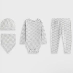 Kith Kids White Logo Print 4-Piece Matching Set